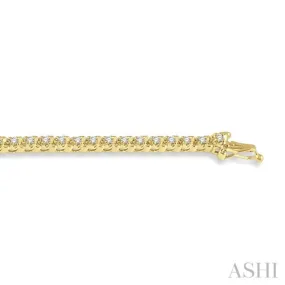 1 ctw Round Cut Diamond Tulip Bracelet in 14K Yellow Gold