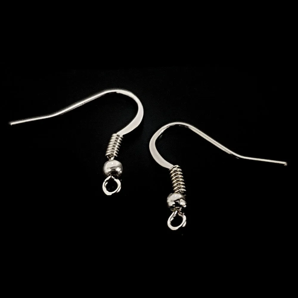 10 Pair Pack hammer with coil Ear wires french handmade wire hook jewelry making