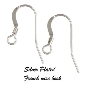 10 Pair Pack hammer with coil Ear wires french handmade wire hook jewelry making