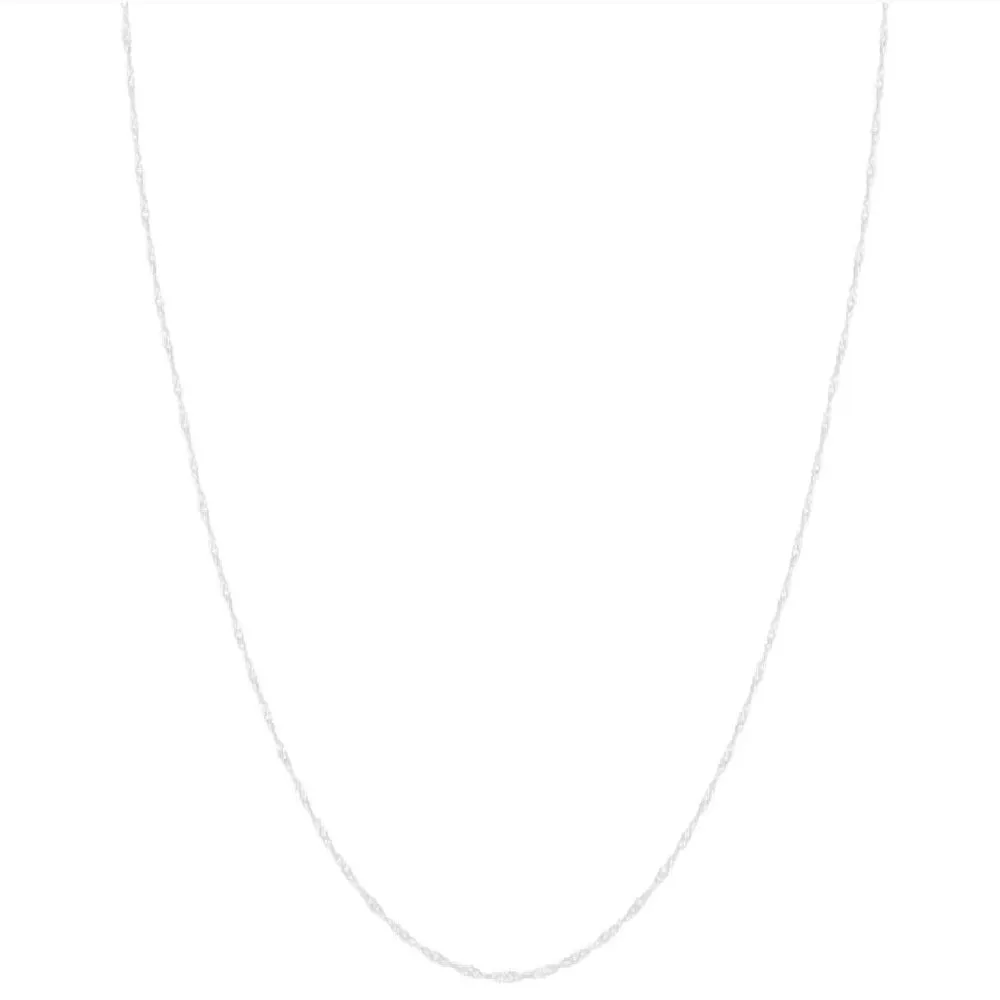 10k White Gold 1-millimeter Singapore Chain (18-inch)
