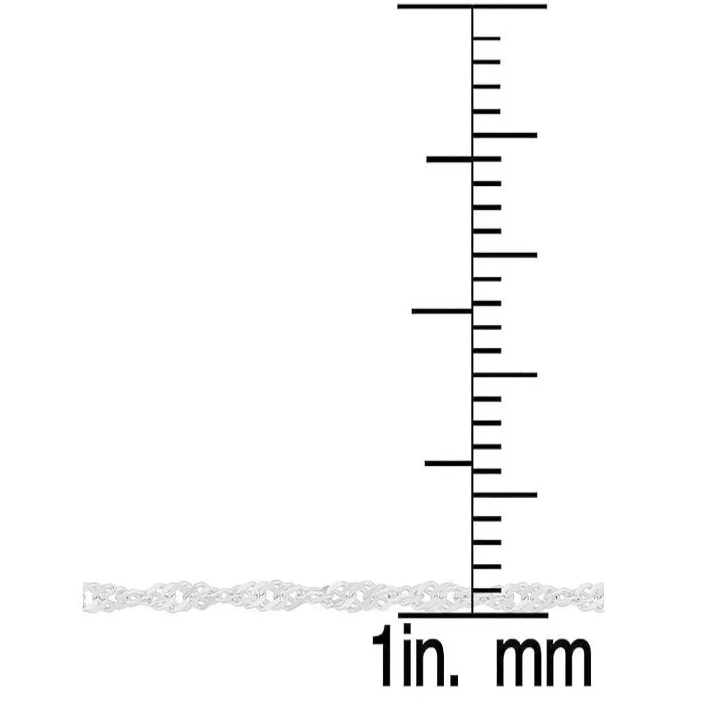 10k White Gold 1-millimeter Singapore Chain (18-inch)