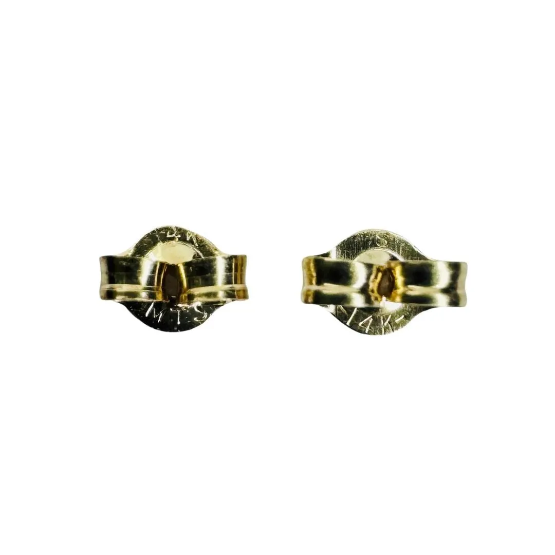 14k Multi-tone Gold Fine Etched Rose Dangle Earrings