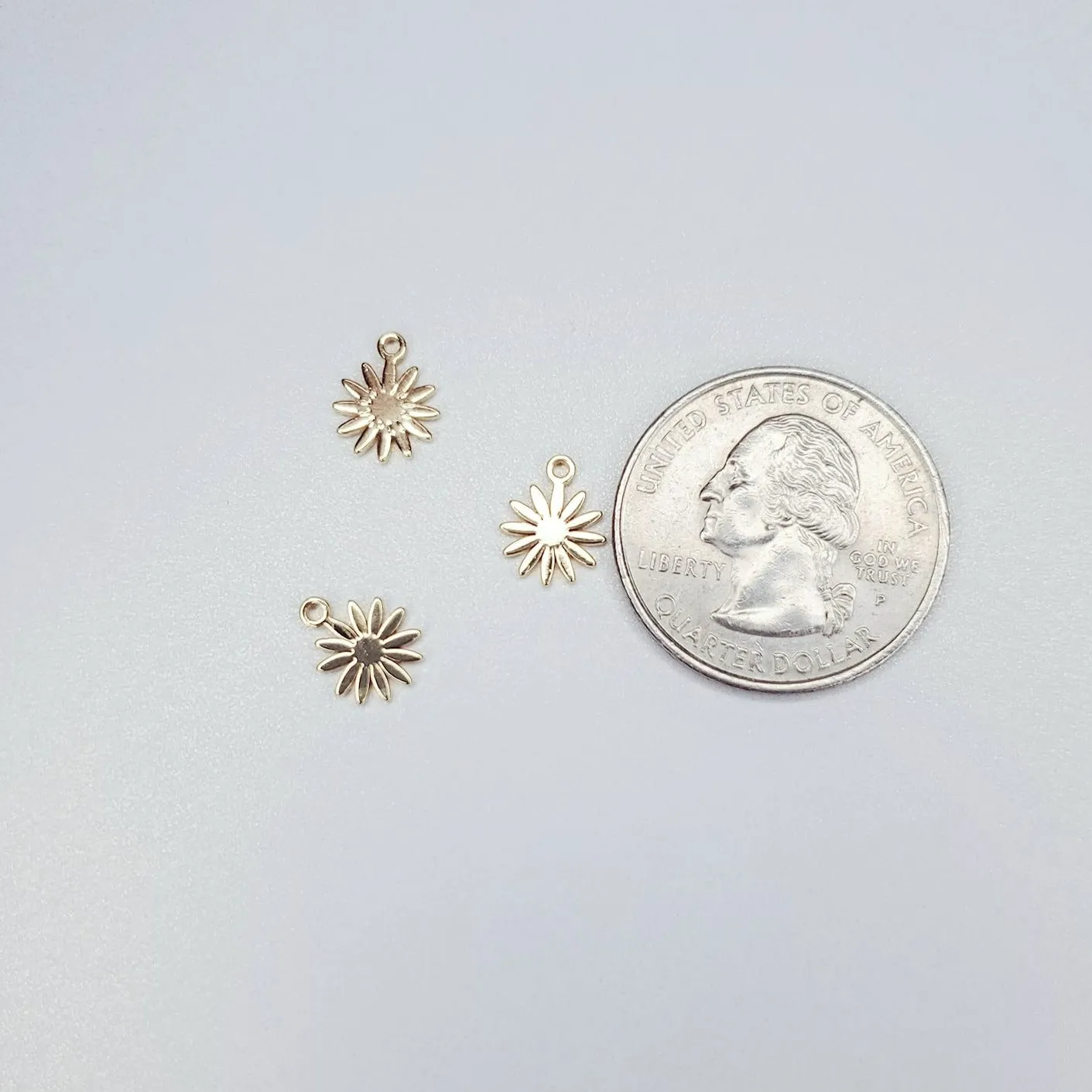 14K Real Gold Plated Dainty Daisy Flower Charm