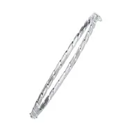 14K Twisted Brushed Hinged Bangle