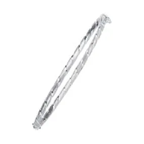 14K Twisted Brushed Hinged Bangle
