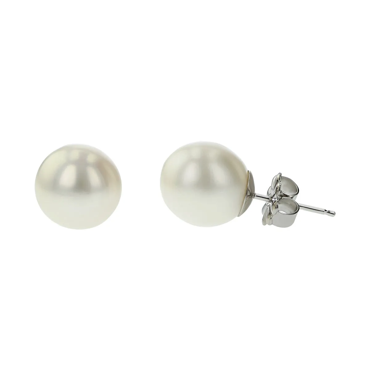 14K White Gold Freshwater Pearl Stud Earrings