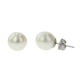 14K White Gold Freshwater Pearl Stud Earrings