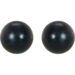 14K Yellow 8 mm Cultured Black Akoya Pearl Earrings