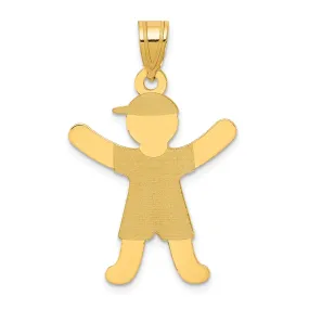 14k Yellow Gold Boy with Hat Charm Pendant