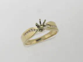 14K Yellow Gold Diamond Engagement Ring Semi-Mounting (Brand New Jewelry)