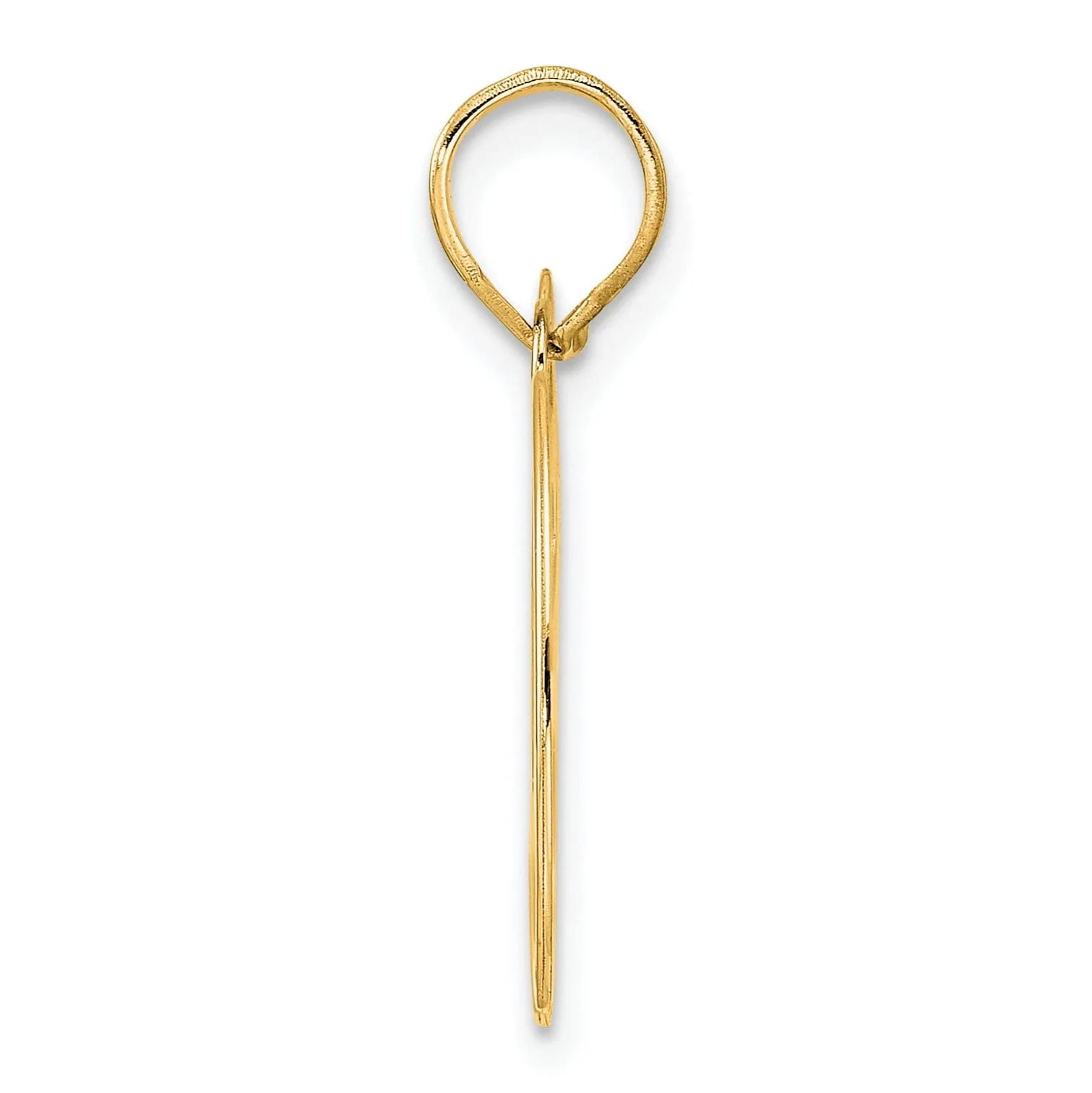 14k Yellow Gold Polished Finish Number 80 Charm Pendant