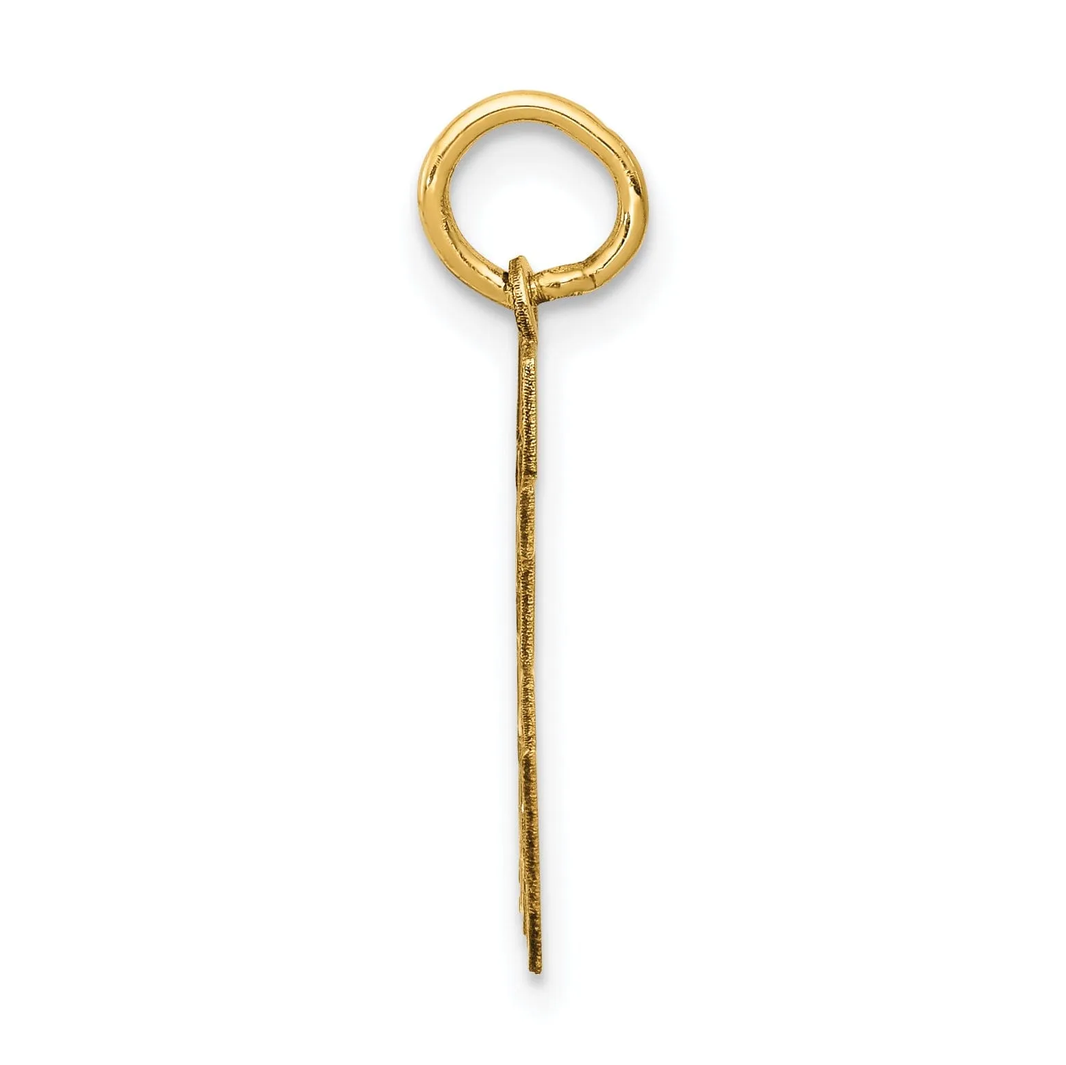 14k Yellow Gold Satin Brush Finish Small Size Number 65 Charm Pendant