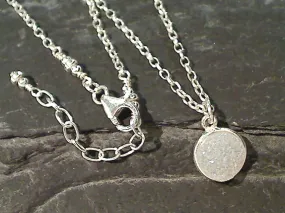 18" - 19" Druzy Quartz, Sterling Silver Necklace