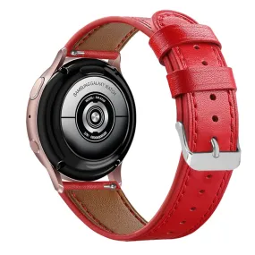 20mm Universal cowhide genuine leather watch strap - Red