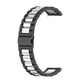 22mm Huawei Watch GT Runner / GT 3 46mm triple bead stainless steel watch strap - Black / Silver / Black