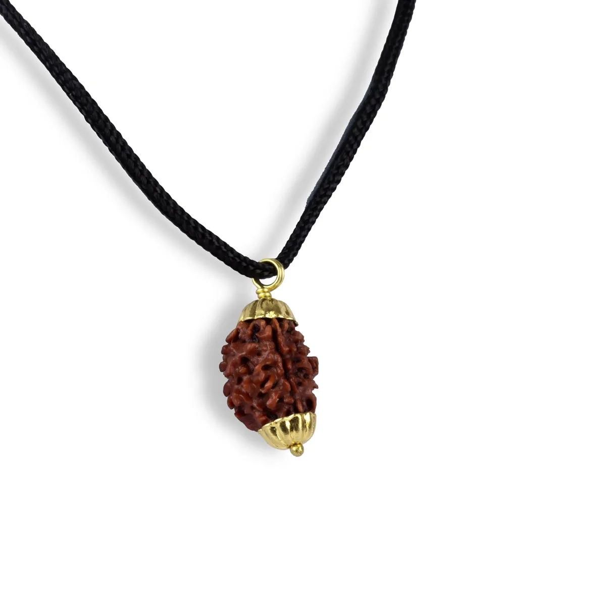 3 Face Rudraksha Bead Pendant | Himalayan Rudraksha Bead/ Golden Cup Rudraksha Locket for Men & Women