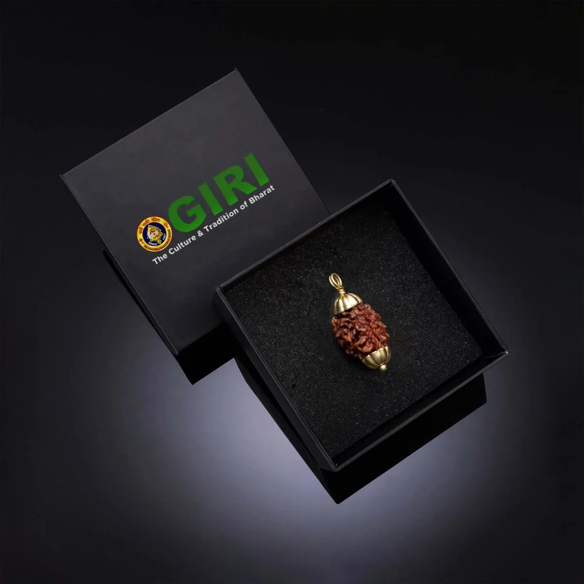 3 Face Rudraksha Bead Pendant | Himalayan Rudraksha Bead/ Golden Cup Rudraksha Locket for Men & Women