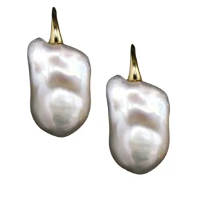 306-07-G | WILD PEARL DROP EARRING ( GRAY/GOLD)