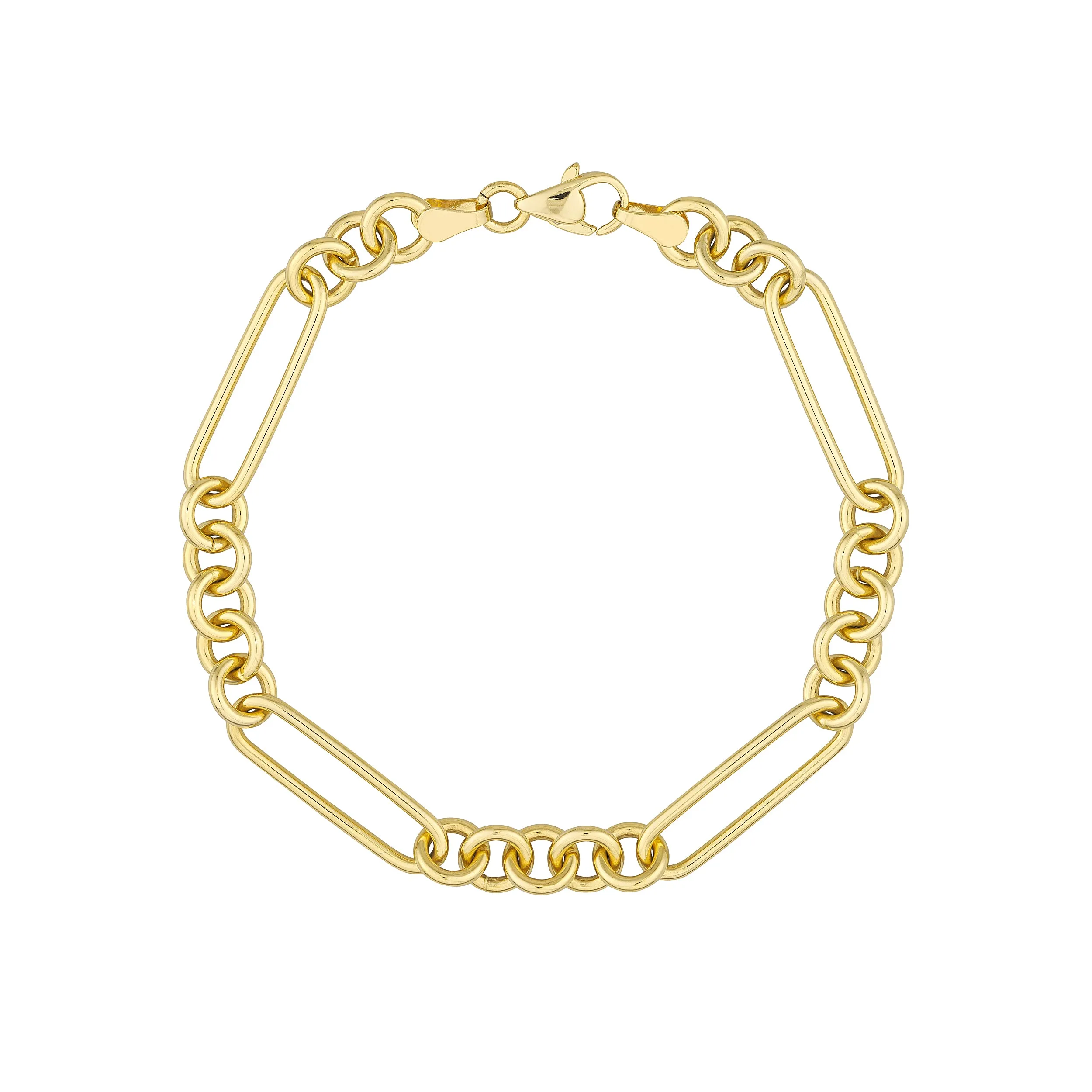 5 1 Round Paper Clip 150 Chain Bracelet with Pear Shape Lock