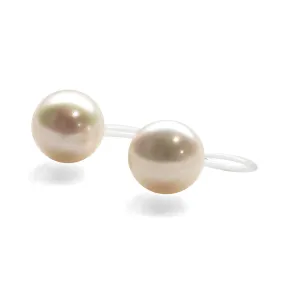 8 mm Freshwater pearl invisible clip on stud earrings