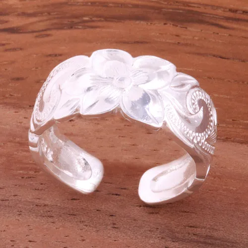 8mm Hawaiian Scroll Cut Out Edge Toe Ring