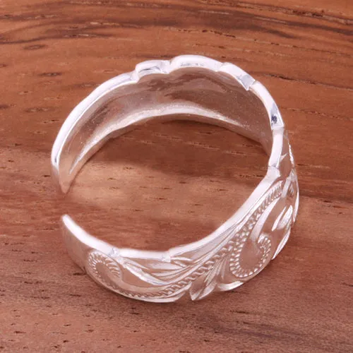 8mm Hawaiian Scroll Cut Out Edge Toe Ring