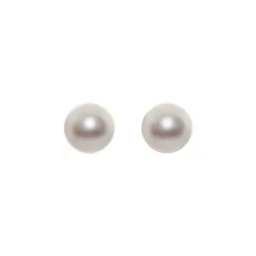9-mm 18K Gold Flat Pearl Studs