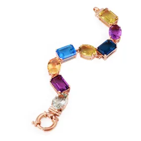 9ct Solid Rose Gold Gemstone Bracelet