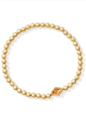 Abbie Beaded Stretch Bracelet Gold Marbled Amber Illusion by Kendra Scott