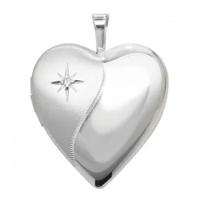 Acotis Silver Locket Heart Shaped G6910D
