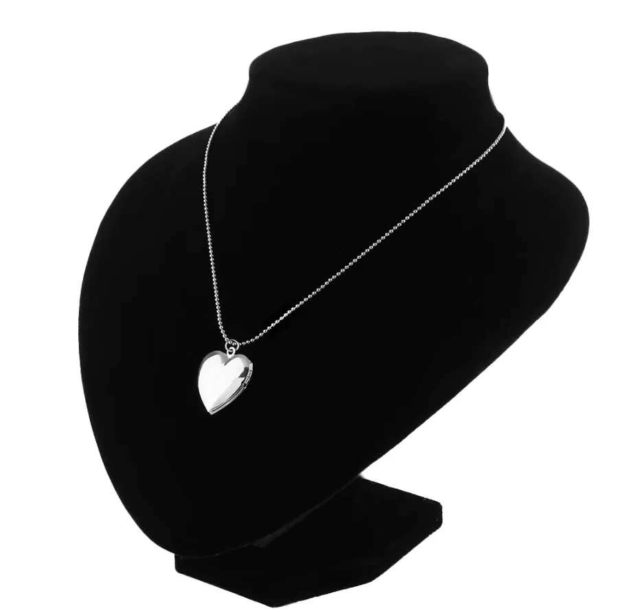 Adoration Engravable Smooth Heart Silver Locket Necklace for Women