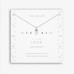 Affirmation Crystal A Little Love Rose Quartz Silver 46cm Extender Necklace 5264