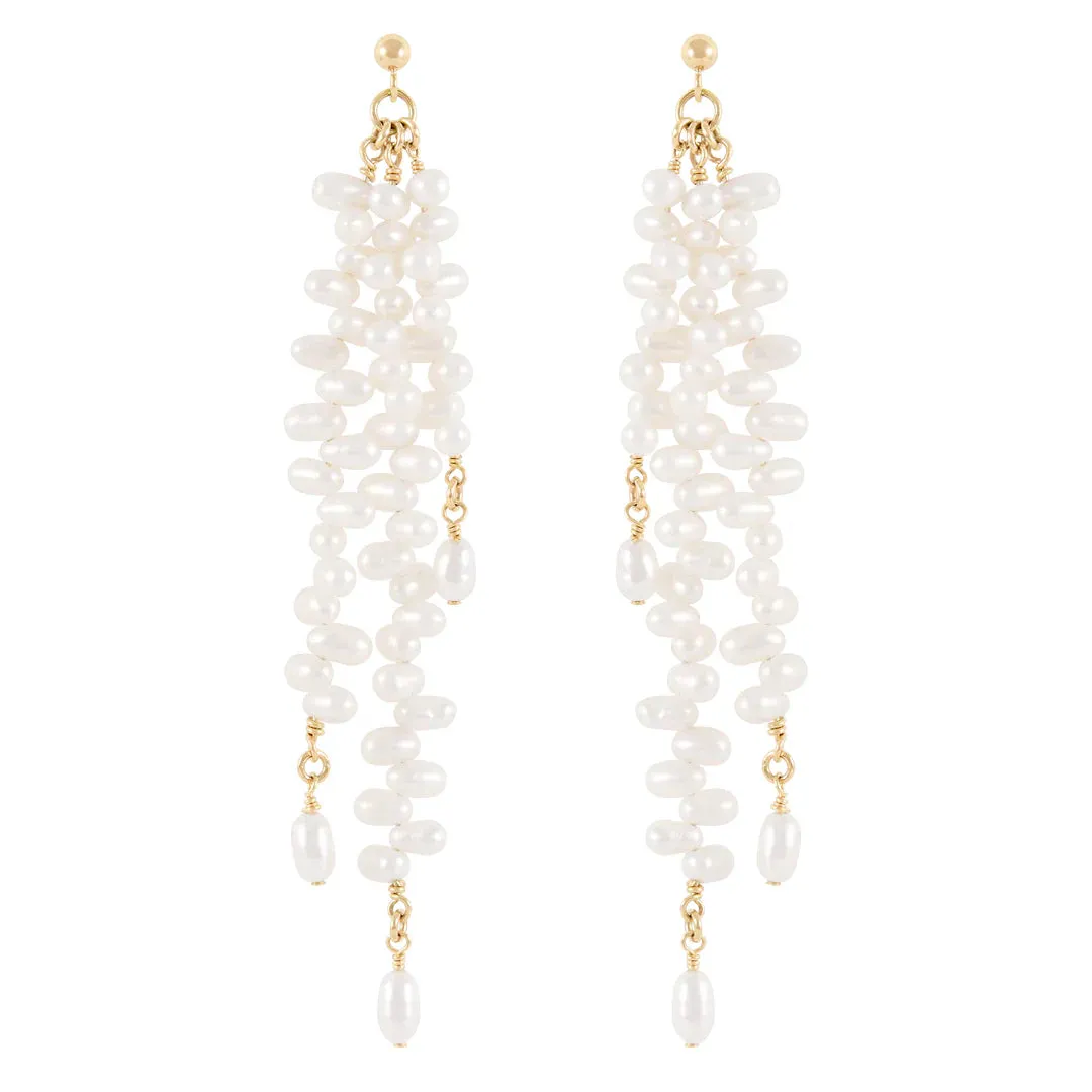 Alana Maria Angelina Earrings, Gold
