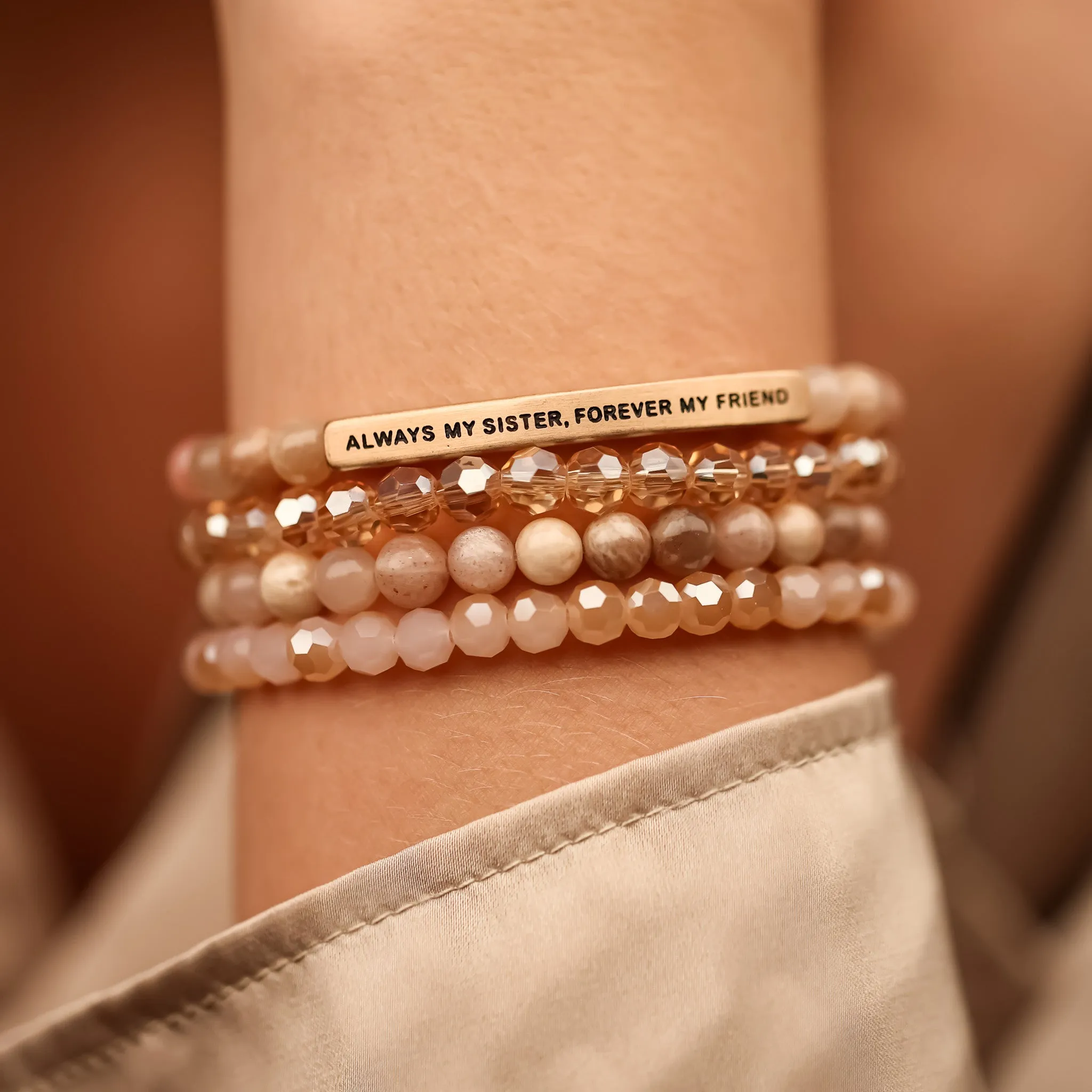 ALWAYS MY SISTER 4 BRACELET GIFT SET -SUNSTONE