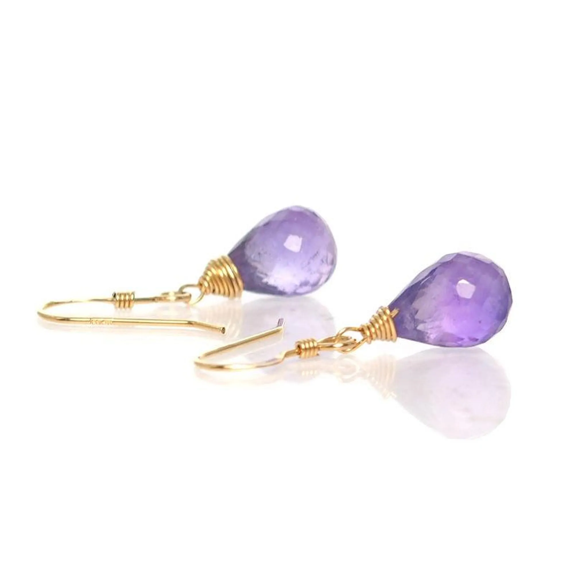 Amethyst Earrings with Gold Filled French Ear Wire