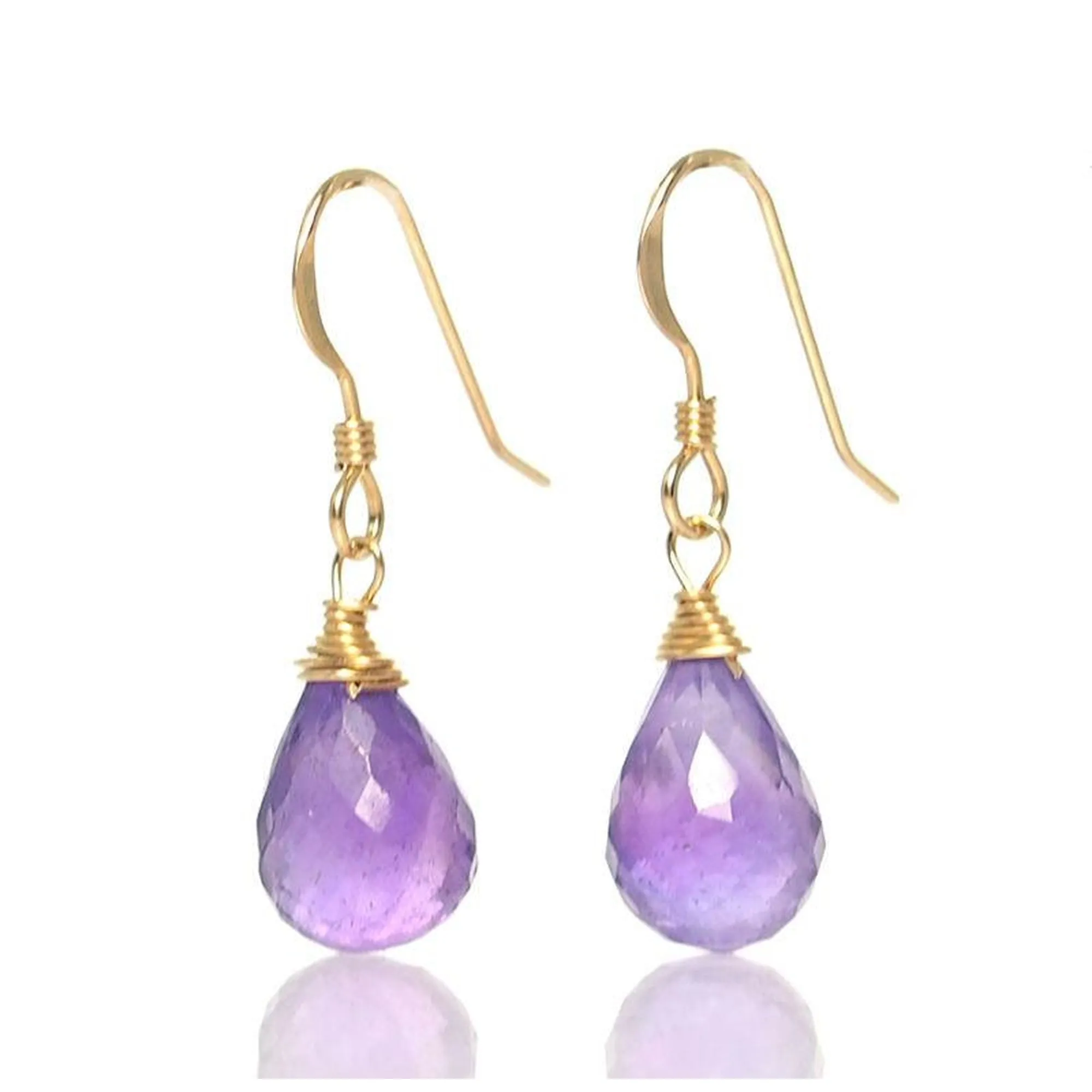 Amethyst Earrings with Gold Filled French Ear Wire