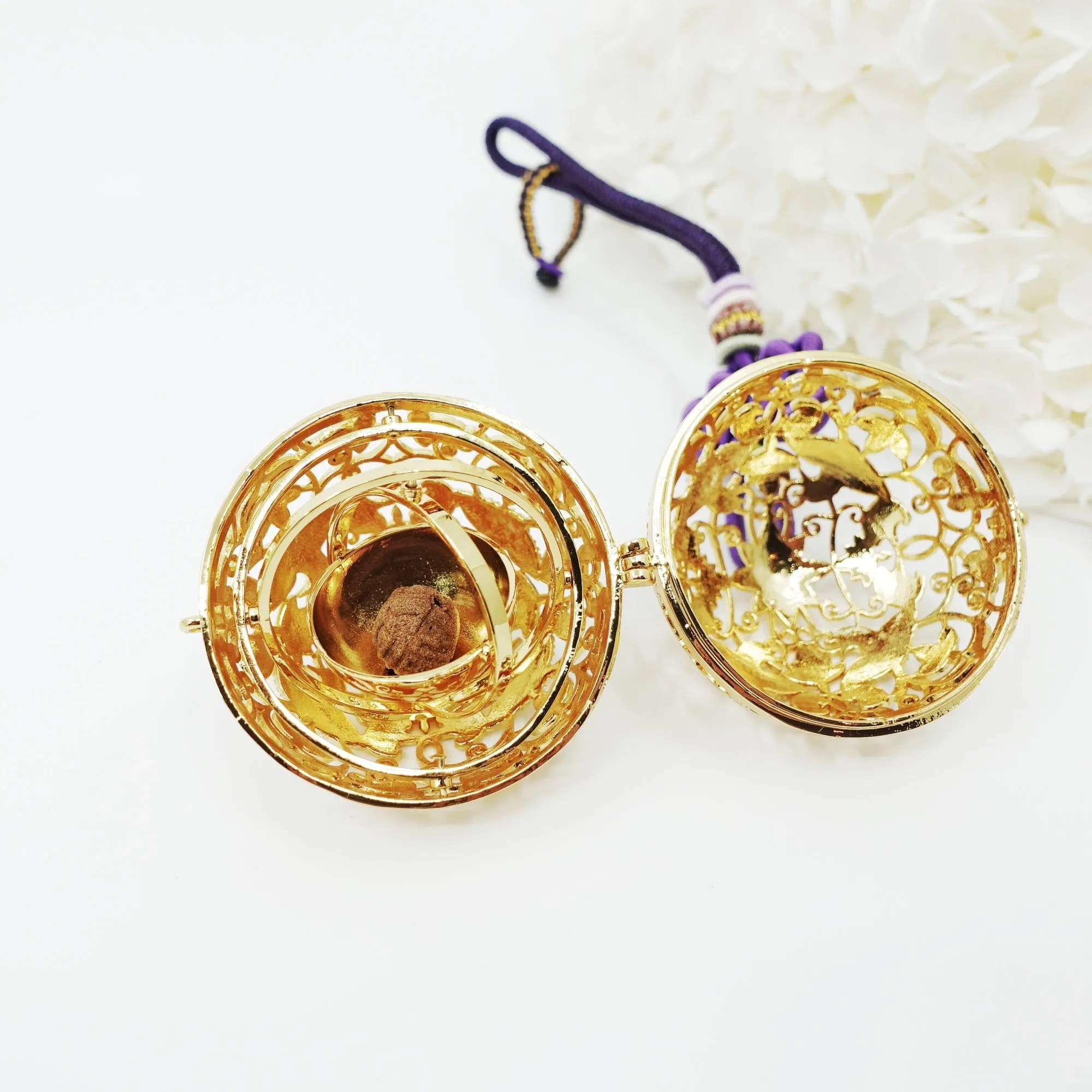 Antique Style Birds and Flower Locket Car Hanger