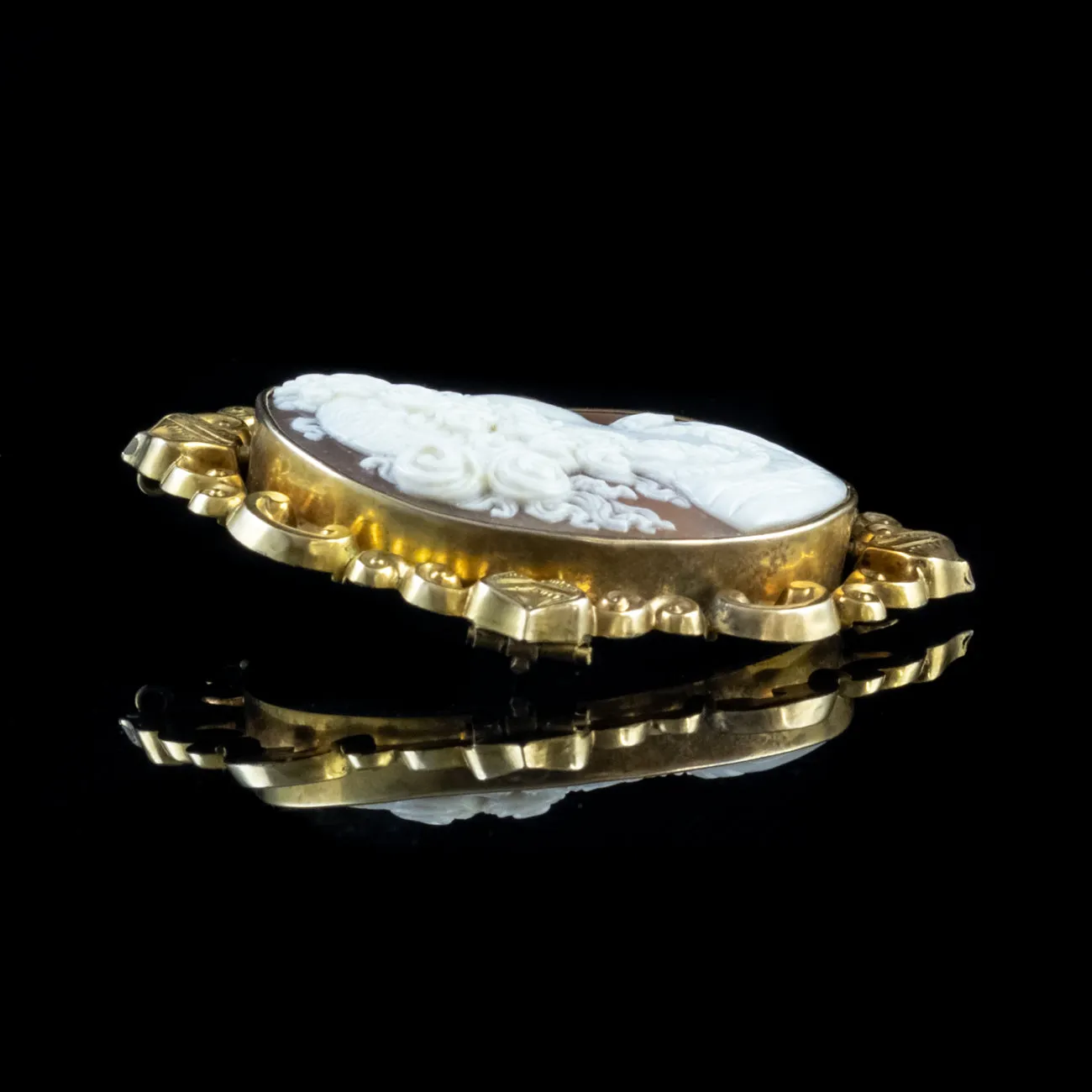Antique Victorian Cameo Swivel Brooch Locket 9Ct Gold Circa 1860