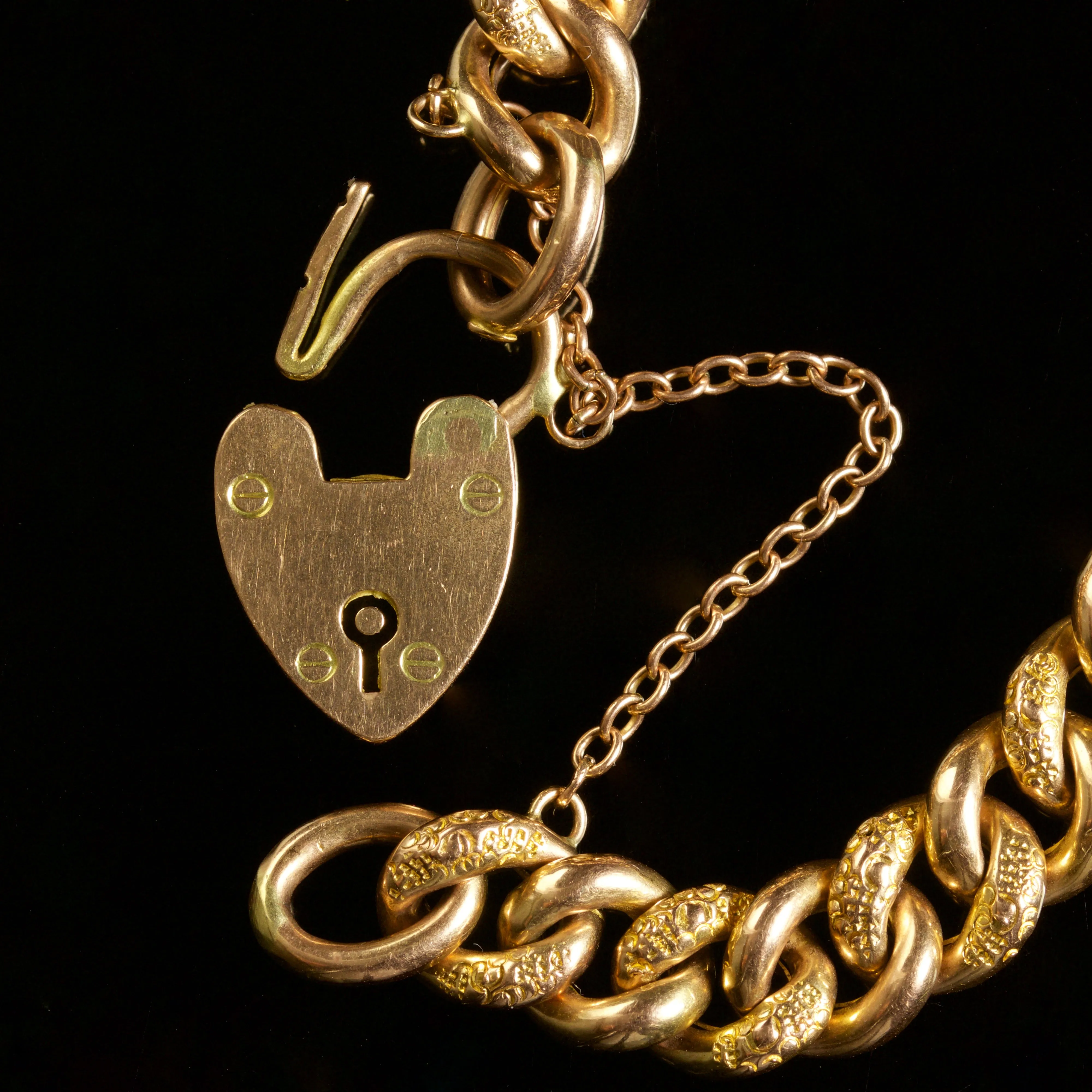 Antique Victorian Fancy Link Bracelet 9Ct Circa 1880