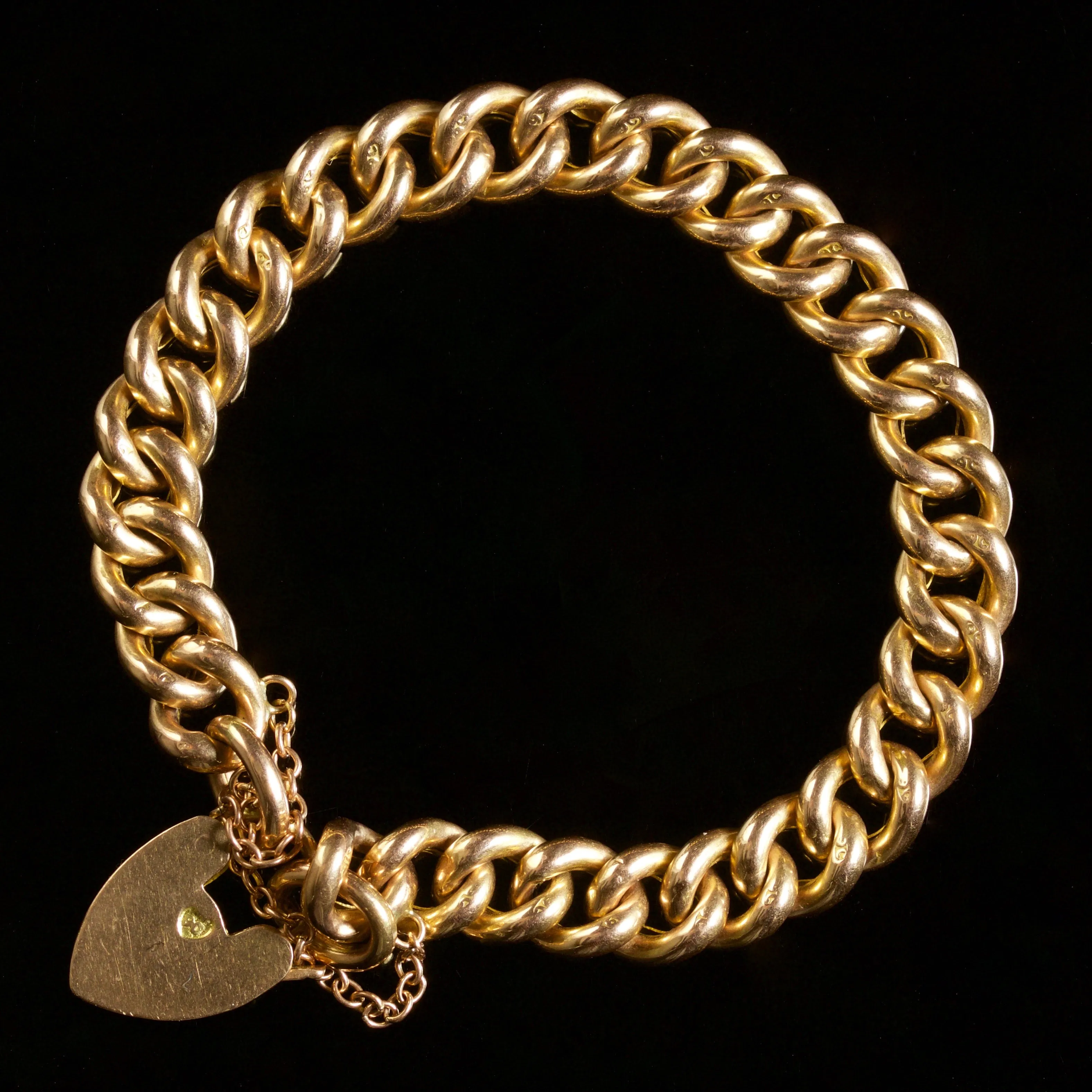 Antique Victorian Fancy Link Bracelet 9Ct Circa 1880