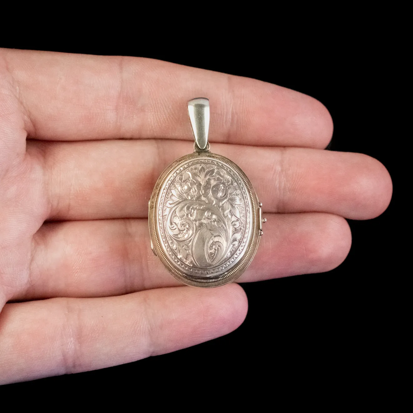 Antique Victorian Floral Family Locket 9Ct Gold Circa 1890