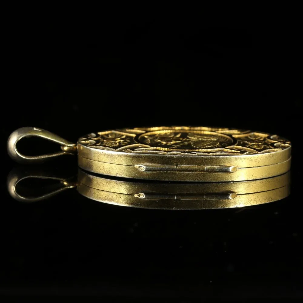 Antique Victorian Gold Silver Locket Circa 1880