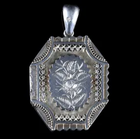 Antique Victorian Silver Locket Dated 1877