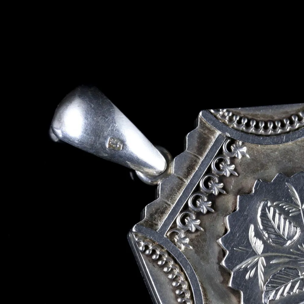 Antique Victorian Silver Locket Dated 1877