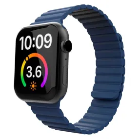Apple Watch (38/40/SE/41/42mm) Lippa Magnetisk Silikone Rem - Mørkeblå