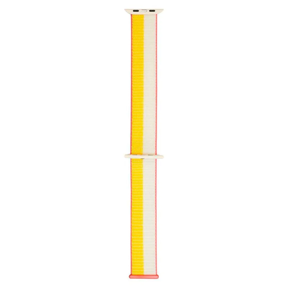 Apple Watch (38/40/SE/41/42mm) Lippa Nylon Rem - Hvid / Gul