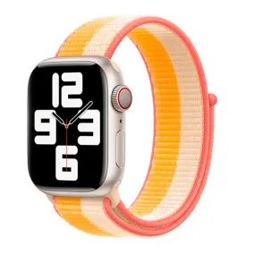 Apple Watch (38/40/SE/41/42mm) Lippa Nylon Rem - Hvid / Gul
