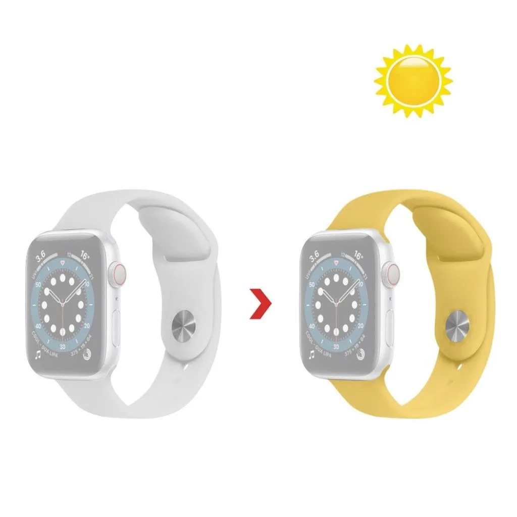 Apple Watch 40mm color changing silicone watch strap - White to Yellow