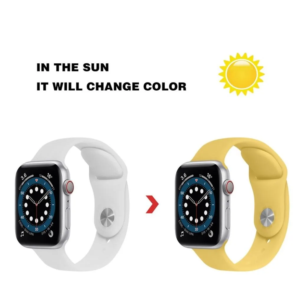 Apple Watch 40mm color changing silicone watch strap - White to Yellow