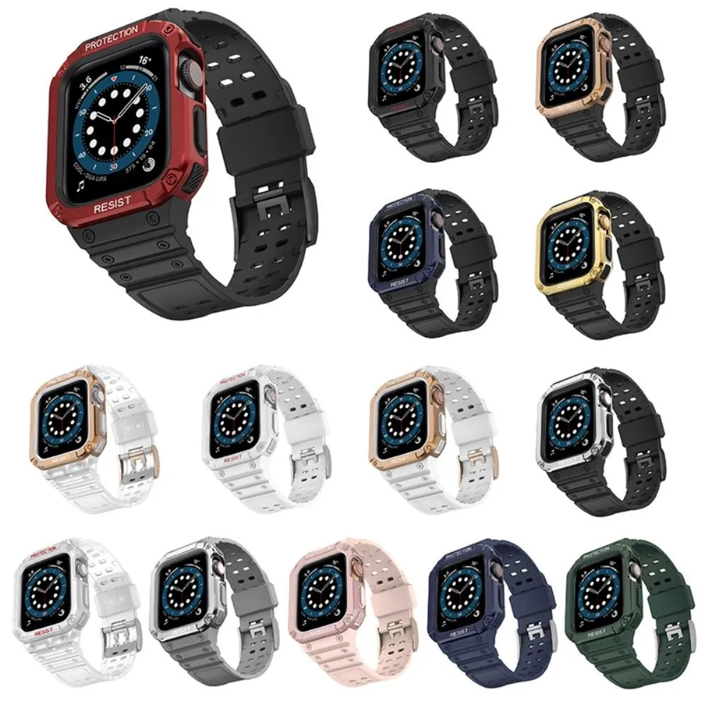 Apple Watch (41mm) contrast color TPU watch strap - Black / Silver